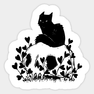 skull cat Sticker